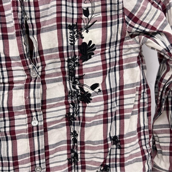 5/$25 7 for all mankind girls large red black long sleeve collared shirt - Picture 3 of 6